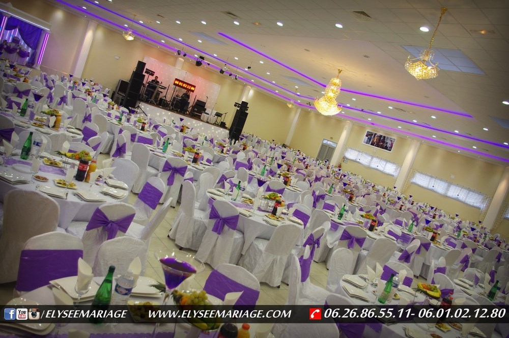 Présentation de Décoration Couleur Violet de la Salle Elysée Mariage