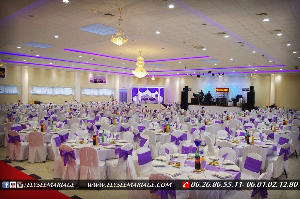 Présentation de Décoration Couleur Violet de la Salle Elysée Mariage